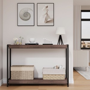 2-Tier Console Table, 39.5 Inch Sofa Table With Shelf, Narrow Entryway Table Thin Sofa Table, Side Table, Display Table for Hallway, Foyer - 1 of 4