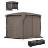 Outsunny 11 x 11ft Pop Up Gazebo Screen Tent with Removable Roof Cover, 4 Roll-up Wind Panels for Camping, Patio, Backyard, Lawn - 4 of 4