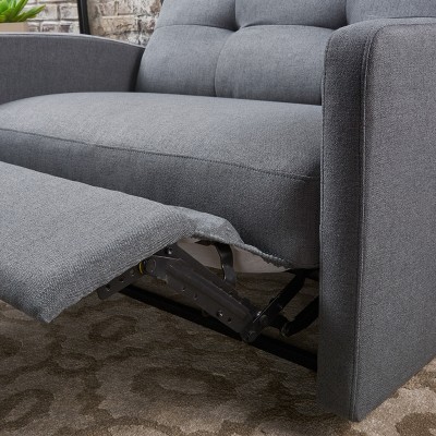 Halima Black Microfiber Tufted Reclining Loveseat