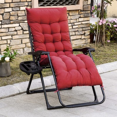TiramisuBest Folding Chaise Lounge Pool Chairs with Pillow, Reclining Back, Steel Frame & Mesh for Beach, Yard, Patio – Blue