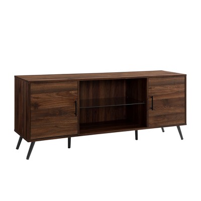 2 Door Mid-Century Modern Wood Storage TV Stand for TVs up to 65" - Saracina Home