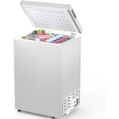 R.W.FLAME 2.8 Cu.Ft Chest Freezer with Removable Basket and Adjustable Temperature for Home, Kitchen, Office, or Bar.