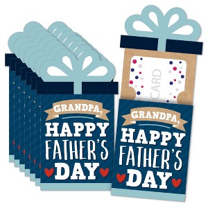 Big Dot of Happiness Grandpa, Happy Father's Day - We Love Grandfather Money and Gift Card Sleeves - Nifty Gifty Card Holders - Set of 8 - 1 of 4