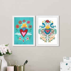 15" x 21" Burning Love Heart Framed Wall Art Prints: High Definition, Fade Resistant - Wynwood Studio - 1 of 4