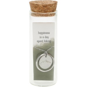 Pavilion Gift Company - Hiking - 16.5" - 18.5" Stainless Steel Engraved Necklace in a Bottle - Necklaces - 1 of 4