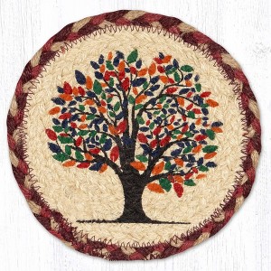 Earth Rugs Tree of Life Round Jute Coaster – 7 Inch Eco-Friendly Rustic Drink Mat - 1 of 3