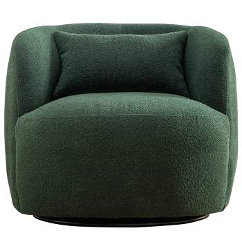 Boucle Upholstered Swivel Armchair - Kinwell