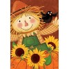 Happy Scarecrow Fall House Flag Sunflowers Pumpkins 28" x 40" Briarwood Lane - 3 of 4