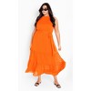 Women's Plus Size Callie Tie Waist Tier Maxi Dress - tangerine | CITY CHIC - image 2 of 4