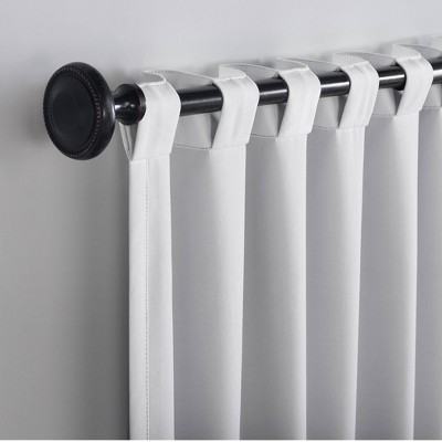 Ecru Velvet Blackout Thermal Back Tab Curtain Panel