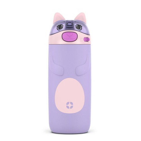 Ello 12oz Stainless Steel Water Bottle Cat Purple Kids Portable Drinkware Dishwasher safe Lilac Cold Beverages Target