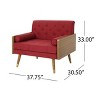 CAVINAS Soft Accent Chair with Tufted Backrest and Rolled Pillows,Mid-Century Upholstered Living Room Chairs,Reading Chairs for Living Room - 3 of 4