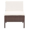 vidaXL 5 Piece Patio Sofa Set with Cushions Poly Rattan Brown - 4 of 4