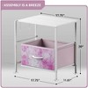 Sorbus Nightstand with 2 Drawers - Steel Frame, Wood Top & Easy Pull Fabric Bins - Great for Home, Bedroom, Office & College Dorm - 3 of 4