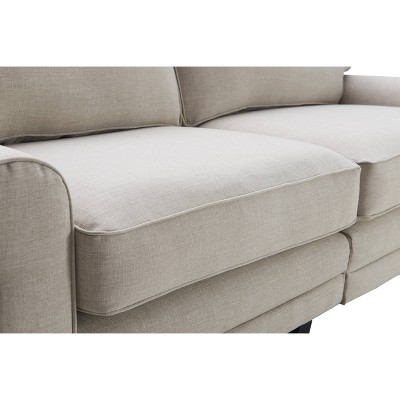 Copenhagen Light Gray 78" Microfiber Sofa with Rounded Arms and Removable Cushions
