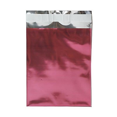 JAM Paper 6.25 x 7.875 Open End Foil Envelopes with Self-Adhesive Closure Pink 01323276B