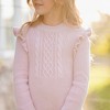 Girls' Organic Long Sleeve Flutter Detail Sweater Dress, Kids - 3 of 4