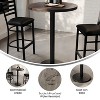 Flash Furniture Bennett Round Solid Wood Commercial Indoor Tabletop with 18" Round Bar Height Rust-Resistant Cast Iron Base - 3 of 4