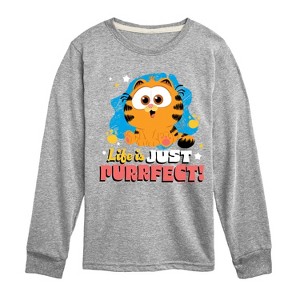 Boys' - Garfield - Life Is Just Purrfect Long Sleeve Graphic T-Shirt - 1 of 4