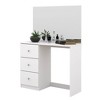 Edith Makeup Vanity White - Boahaus: Modern Desk with 3 Drawers & Frameless Mirror, 53.5'' H - 4 of 4