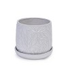 Syemin Planters 2 Pieces Ceramic Planter Pot, Modern Indoor Outdoor Flowerpot for Patio, Garden or Windowsills, White, 8.07"*8.07"*7.09" - 4 of 4