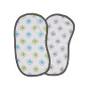 Bacati - Moroccan Tiles Aqua/Lime/Gray Muslin 4 pc set of Bibs & Burp Cloths Set - 3 of 4