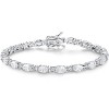 Sterling Silver Tennis Bracelet with Birthstone Charms, 7 Inch Fine Jewelry Christmas Gift for Women - 2 of 4