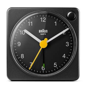Braun Classic Travel Analog Alarm Clock with Snooze and Light in Compact Size