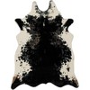 HomeStock Faux Cow Hide Black and White Salt and Pepper, Tufted and Printed, Transitional - 4 of 4