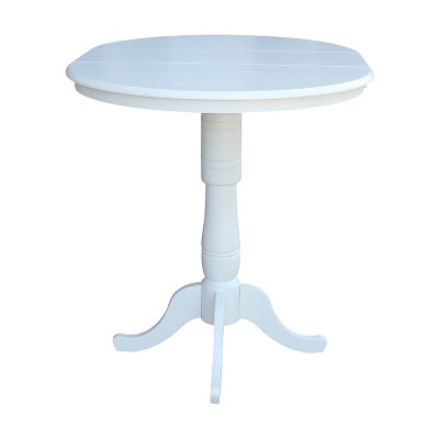 Elegant Round White Solid Wood Extendable Dining Table