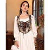 Acekool Women’s Vintage Floral Corset Lace-Up Vest, Vintage Pirate-Inspired Bustier with Embroidered Print - 4 of 4