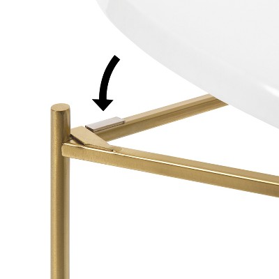 Ulani Modern Geometric Nesting Tables in Polished Gold and Gray