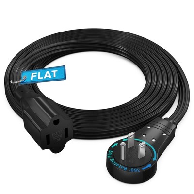 Maximm 360° Rotating Flat Plug Extension Cord Flat Cord with Slim Space-Saving Plug Design, 16 AWG