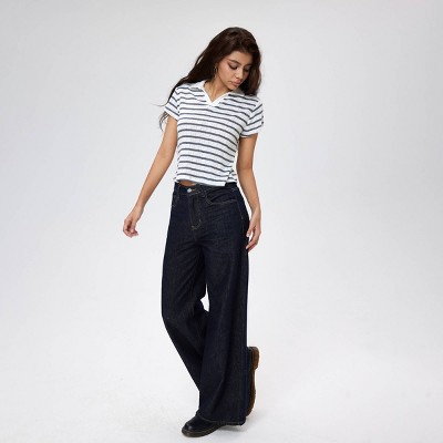 Women's Striped Short Sleeve Golf Top - Wild Fable™ Gray