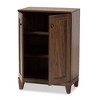 2 Door Nissa Wood Shoe Storage Cabinet Walnut Brown - Baxton Studio: Entryway Organizer, Holds 20 Pairs - image 2 of 4