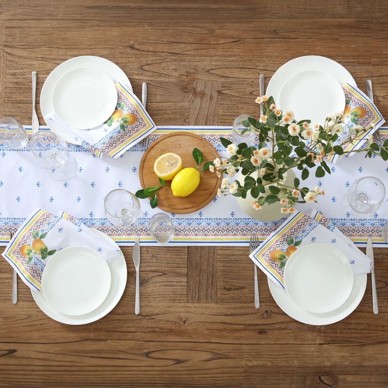 Capri Lemon Table Runner - Multicolor - 13x70 - Elrene Home Fashions, 2 of 5