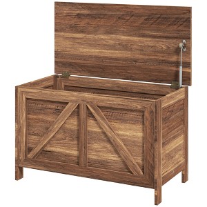 Storage Chest, Farmhouse Lift Top Box Organizer with Safety Hinge, for Bedroom, Entryway, Living Room - 1 of 4