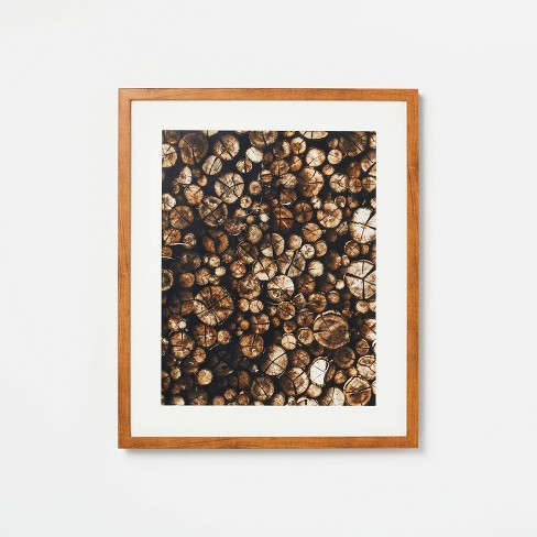 20" x 24" Wood Rings Framed Under Plexi Print Brown - Threshold™ designed with Studio McGee - image 1 of 3