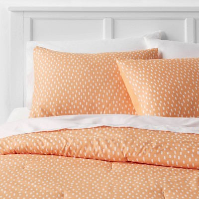 5pc Twin Extra Long Dot Print Comforter & Sheets Set Light Orange - Room Essentials™