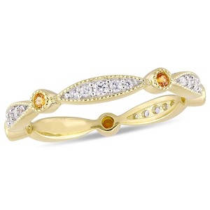 EVERLY JEWELRY | Yellow Silver 3/8ct TGW Created Yellow and Created White Sapphire Anniversary Band - 1 of 4