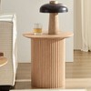 NicBex Natural Round Fluted Side Small Coffee Table,Mid-Century Circle Side Table,Center Table for Living Room - 3 of 4