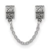 Black Bow Jewelry Sterling Silver Security Chain with Flower Bead Charms - 2 of 3