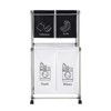 Laundry basket 2-layer four-wheel clothes sorting machine, 4 detachable bags, bathroom laundry bags, living room bedroom laundry basket - 2 of 4