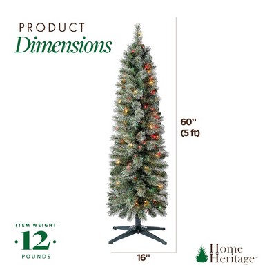 5-Foot Multi-Color Pre-Lit Pencil Pine Christmas Tree