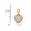 Black Bow Jewelry 14k Yellow Gold Polished Pave Cubic Zirconia Heart Pendant, 9mm - 4 of 4