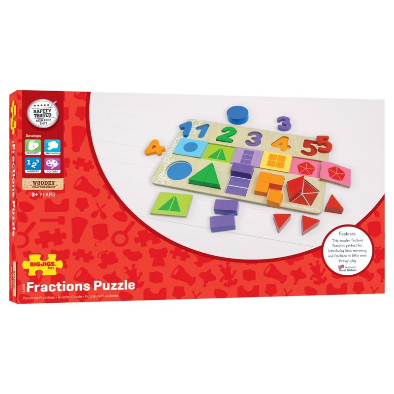 Bigjigs Toys My First Fractions Wooden Educational Toy, 3 of 6
