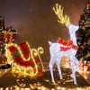 Tangkula 5.4 FT Christmas Lighted Reindeer & Santa’s Sleigh Indoor/Outdoor Xmas Pre-Lit Yard Decoration with 462 LED Lights Stakes & Zip Ties - 3 of 4