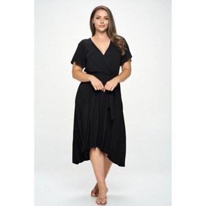 WEST K Womens Georgia Plus Size Flutter Sleeve High Low Hem Dress - 1 of 4