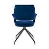 Dining Room Accent Chair in Blue Velvet with Black Finish - 3 of 4