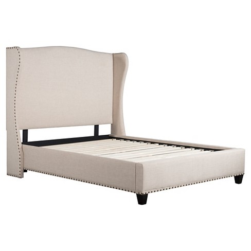 bed upholstered queen beige zm wing target zuo king modern enlightenment beds